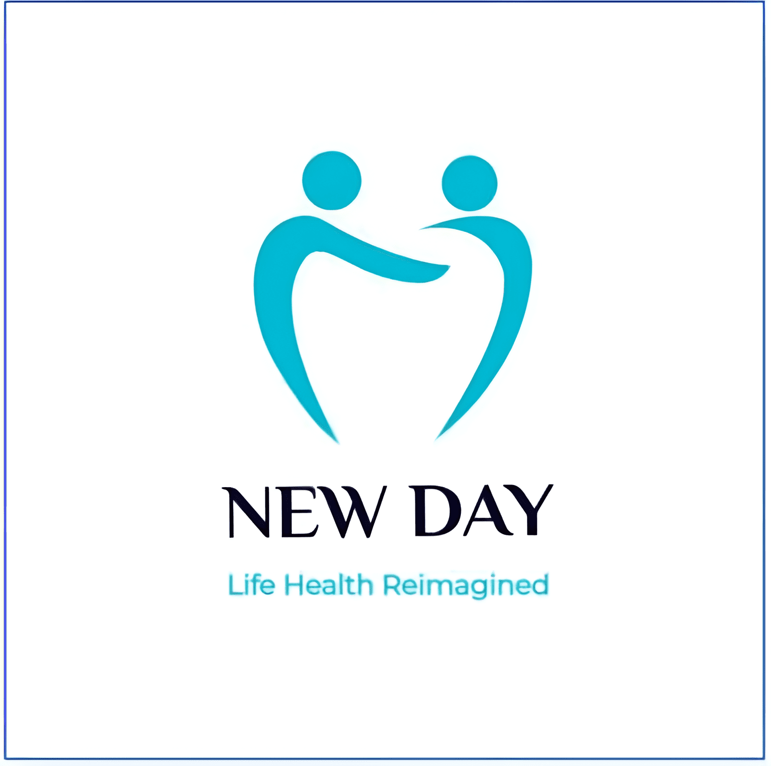 Logo with two abstract human figures forming a heart shape.